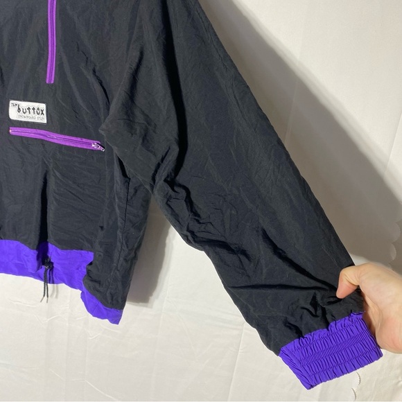 Vintage Team Buttox Snowboard Stuff Black Purple Half Zip Pullover Jacket M - Picture 10 of 15